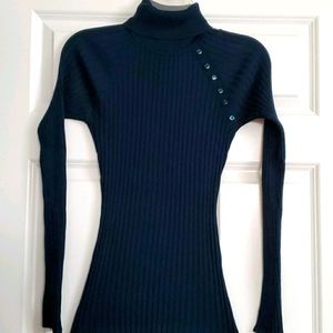 Dark Teal Ribbed Turtleneck